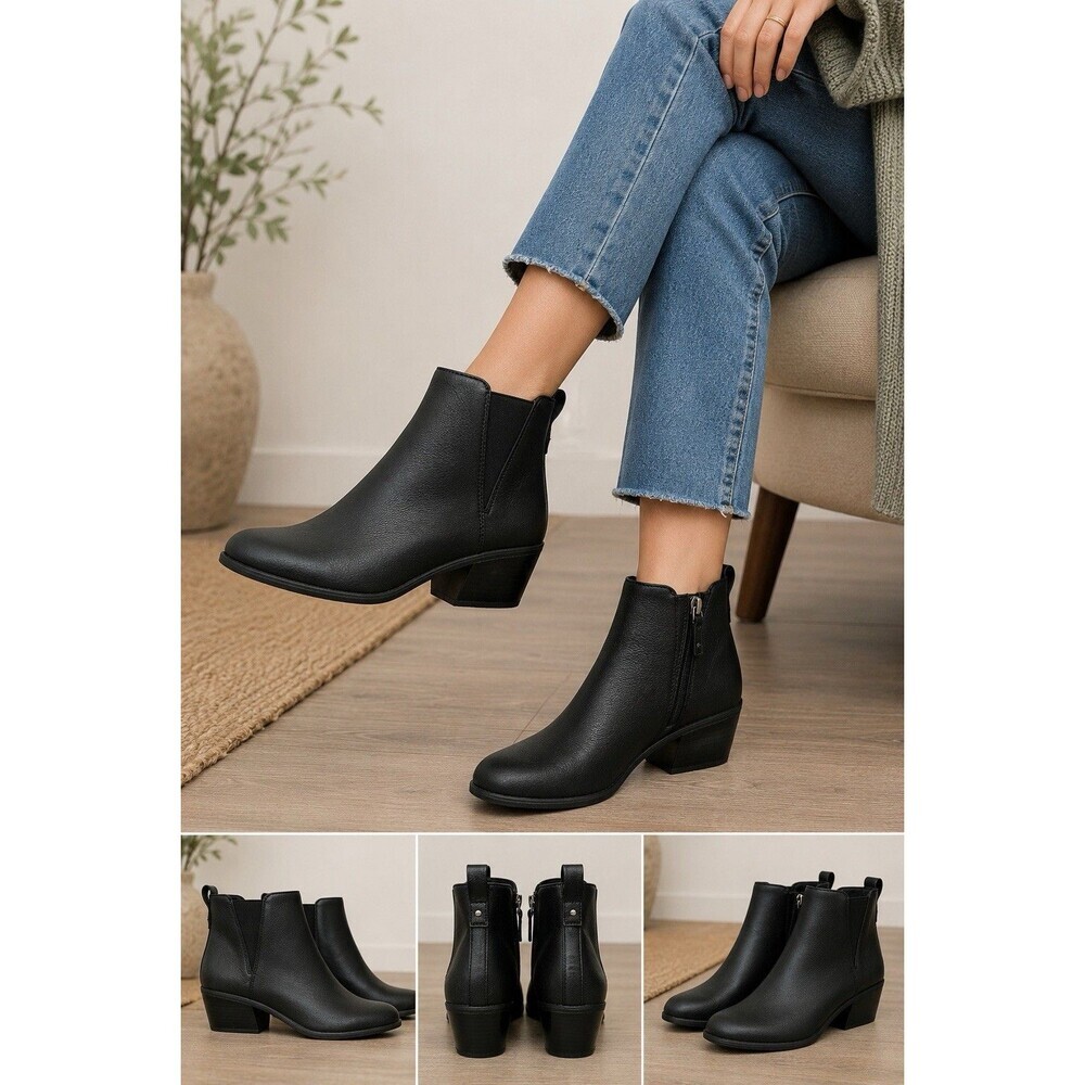 Dr. Scholl’s Lacey Black Ankle Boots Women’s Size 10M Chunky Heel Booties NWOT